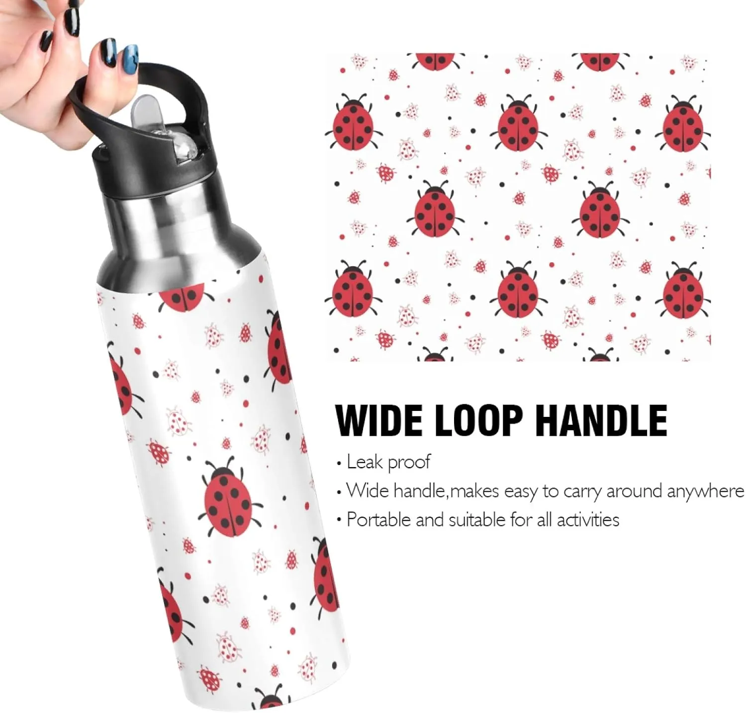SUABO Sports Water Bottle Vacuum Insulated Stainless Steel Water Bottle for School Kids, 20oz