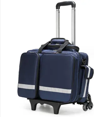 Suitable for EMT, EMS, Paramedic Wheeled Medical Trolley Bag Professional First Aid Bag with Internal Dividers, Large Capacity Portable Outdoor Waterproof Emergency First Responder Trauma Bag.,B(B)