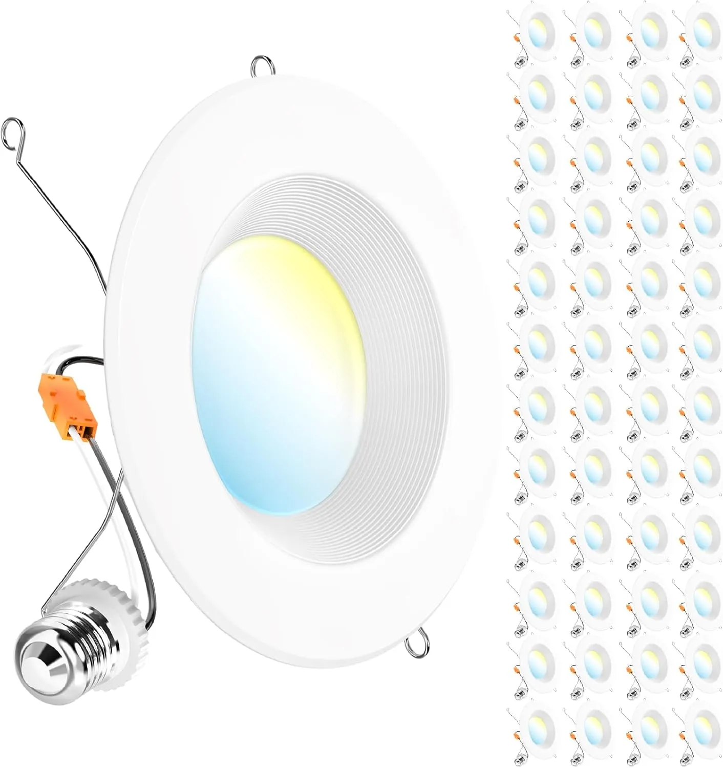 Sunco 48 Pack Recessed Lighting 6 Inch, Retrofit Can Lights, 965LM, 13W (75W Equivalent), Selectable CCT 2700K/3000K/3500K/4000K/5000K, Dimmable, Baffle Trim, Damp Rated UL
