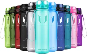 Super Sparrow Water Bottle - 12 oz/17 oz/25 oz/32 oz - BPA Free Tritan Water Bottles - One Touch Opening - Leak-proof Plastic Bottle - Kids Water Bottle for Office, Gym, Outdoor, Sports