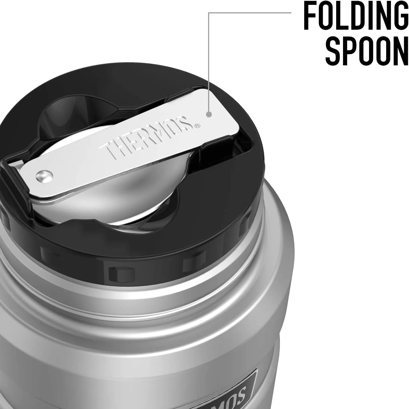 Superman Super Mom Shield Logo, THERMOS STAINLESS KING Stainless Steel Food Jar with Folding Spoon, Vacuum insulated & Double Wall, 16oz