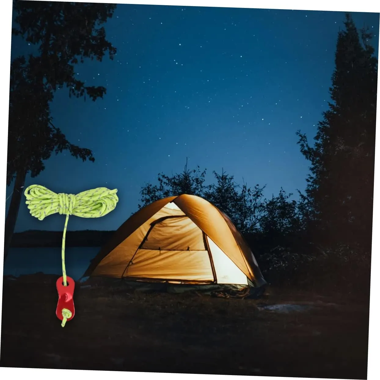 SUPVOX 12 Pcs 4 Tent Canopy Pull Rope Reflective Wind Rope Teepee Fluorescent Tent Rope Guy Lines Hiking