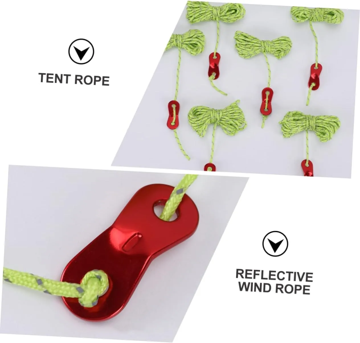 SUPVOX 12 Pcs 4 Tent Canopy Pull Rope Reflective Wind Rope Teepee Fluorescent Tent Rope Guy Lines Hiking