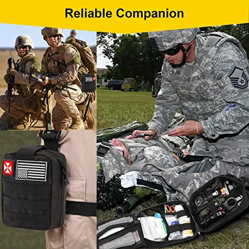 Survival First Aid Kit,248PCS Survival Tools Camping Essentials Tactical Gear