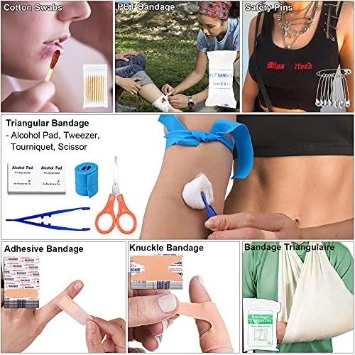 Survival Kit & First Aid Kit,142Pcs Professional Survival Gear & Equipment