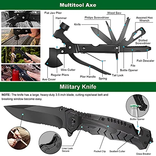 Survival Kit & First Aid Kit,142Pcs Professional Survival Gear & Equipment