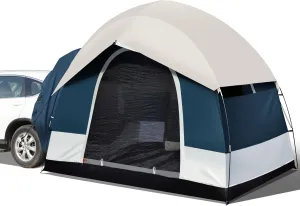 SUV Tent for Camping with Rainfly, Waterproof PU3000mm Double Layer Design, Car Tents for Camping SUV, SUV Tailgate Tent for Outdoor with Storage Bag, for SUV Van, Jeep, Pickup 8'W x 8'L x 7.2'H