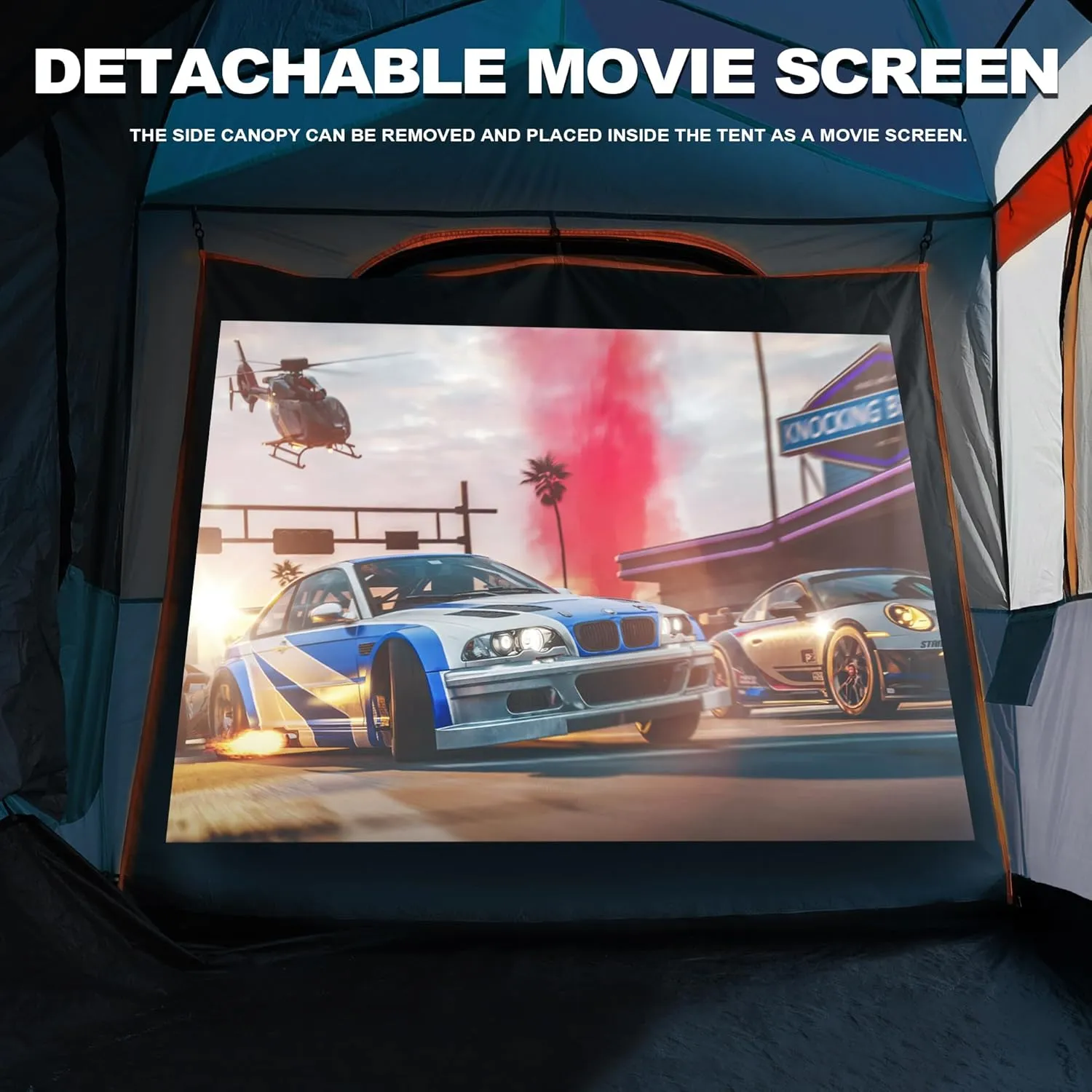 SUV Tent for Camping,Waterproof PU2000mm, Fits 5-8 People,Spacious Double Layer Design, Includes Rainfly & Storage Bag, 8FT L x 8FT W x 7.2FT H