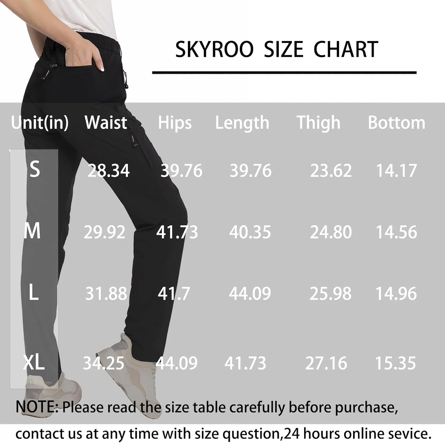 SYKROO Hiking Pants for Women Waterproof Quick Dry Cargo Pants Travel Camping Workout Pants Mountain Trouser with Pocket