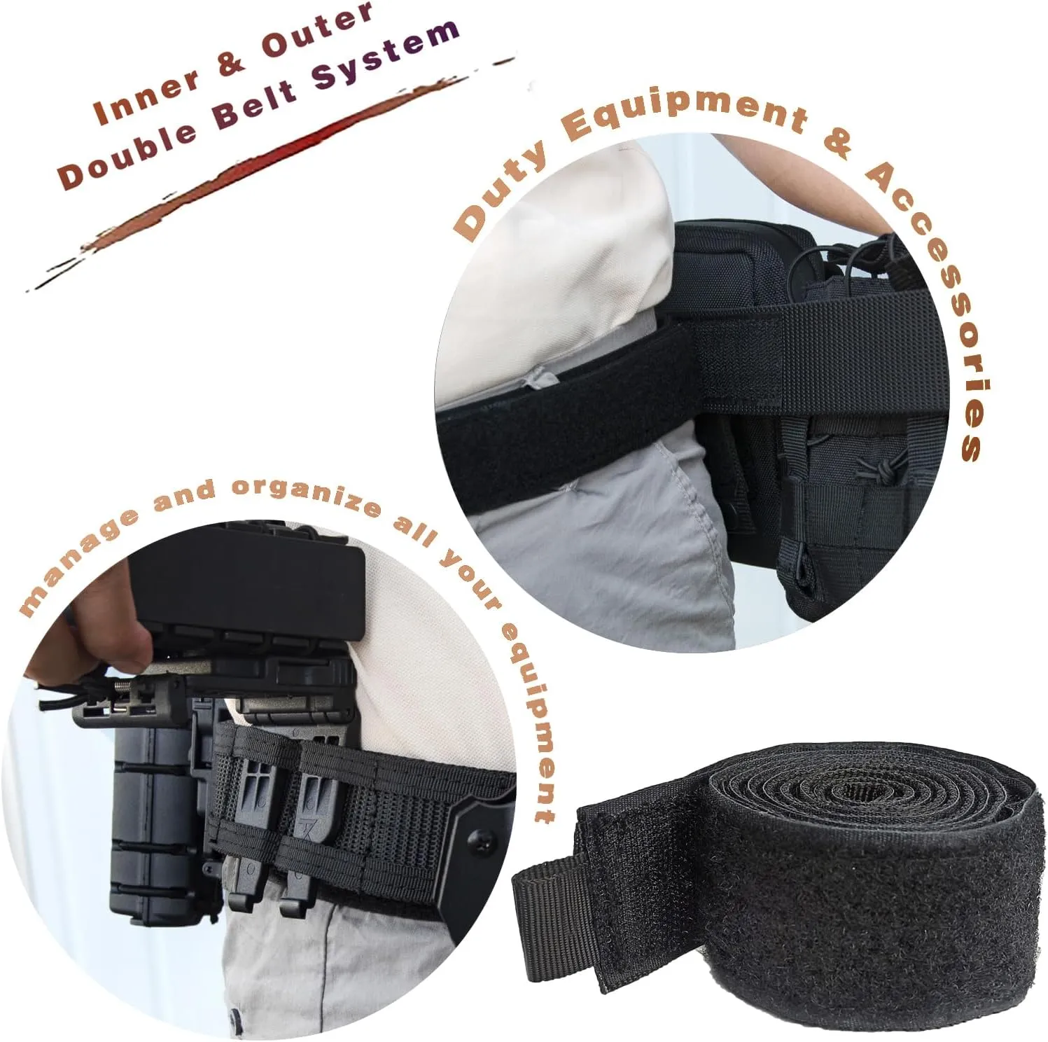 Tactical Battle Belt 1.75" - with 1.5" Inner Belt,Quick-Release Molle Nylon Gun Rigger Belt for Combat,Duty Belts