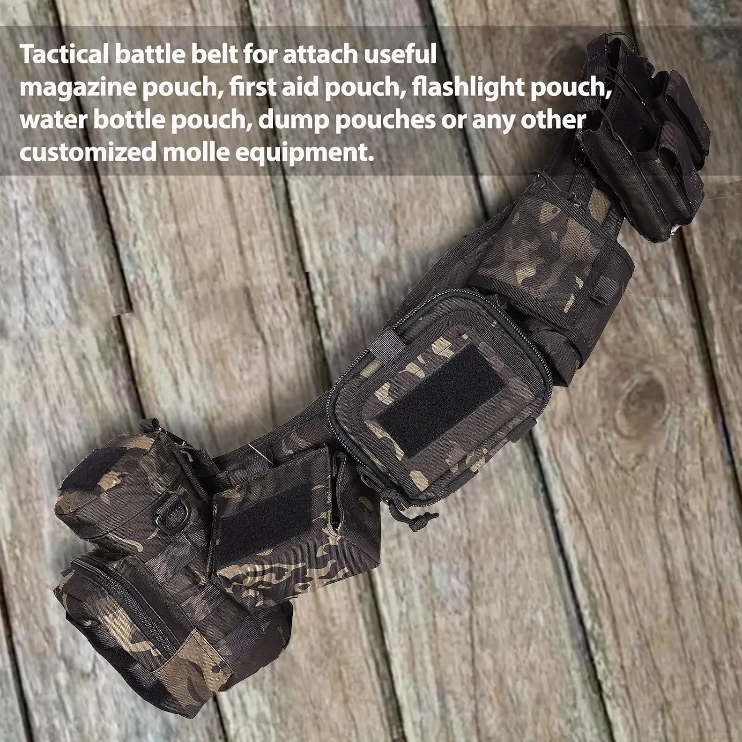 Tactical Battle Belt-Airsoft Belt Duty Belts Law Enforcement Utility Belt Police Belt Set 5 PCS