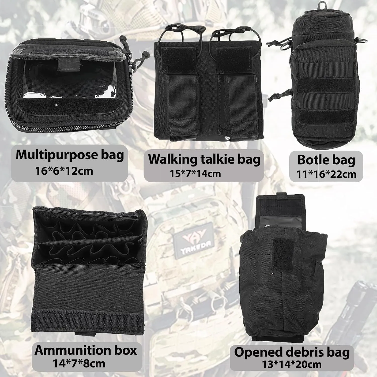 Tactical Battle Belt-Airsoft Belt Duty Belts Law Enforcement Utility Belt Police Belt Set 5 PCS