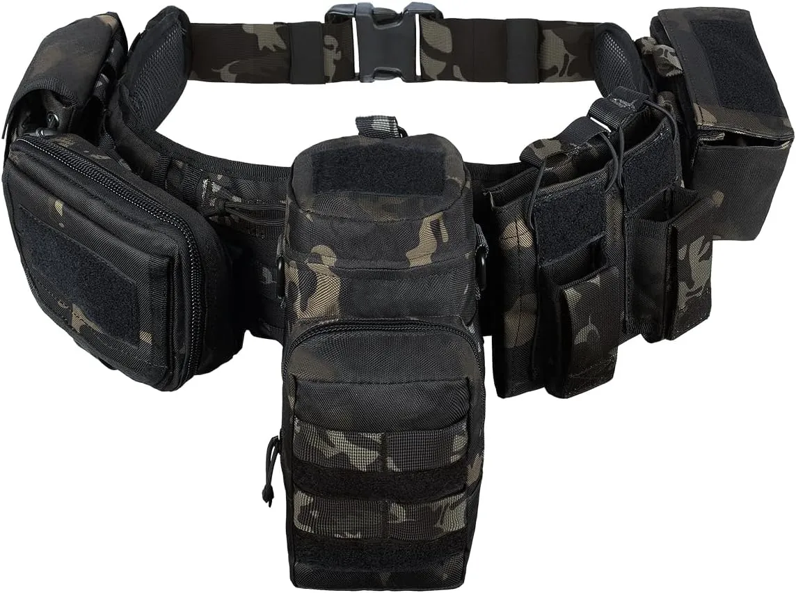 Tactical Battle Belt-Airsoft Belt Duty Belts Law Enforcement Utility Belt Police Belt Set 5 PCS