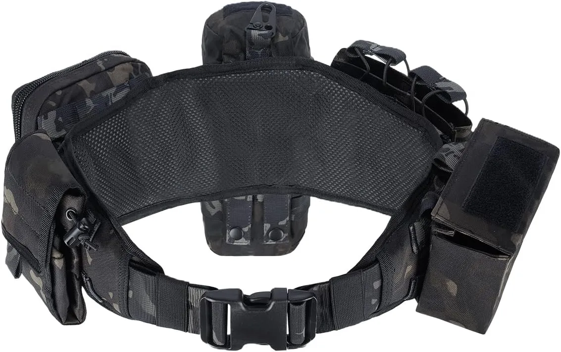 Tactical Battle Belt-Airsoft Belt Duty Belts Law Enforcement Utility Belt Police Belt Set 5 PCS