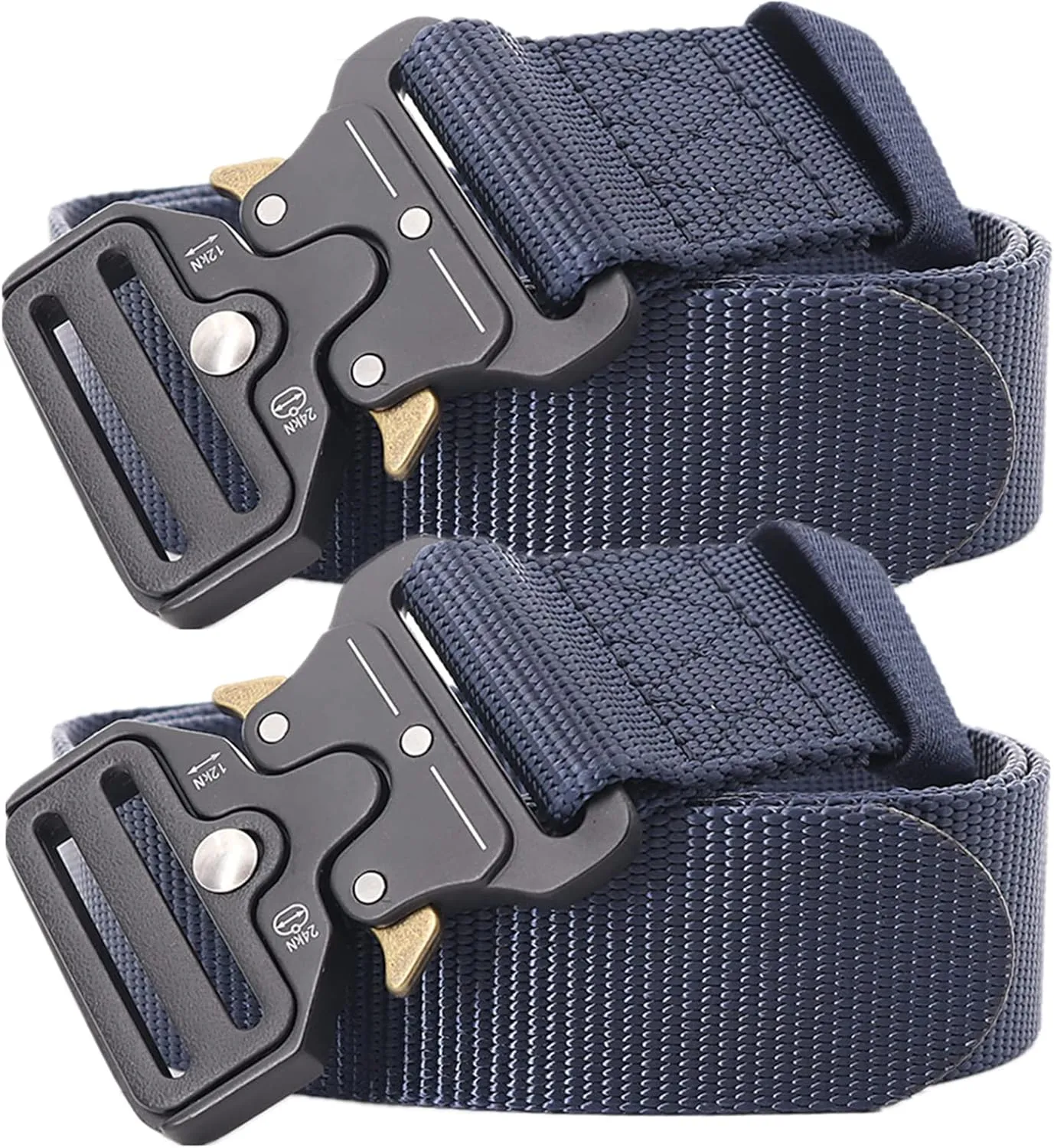 Tactical Belt, Belts Men Women, 1.5" Nylon Web Military Hiking Rigger Work Belt with Heavy Duty Quick Release Buckle, 2 Pack