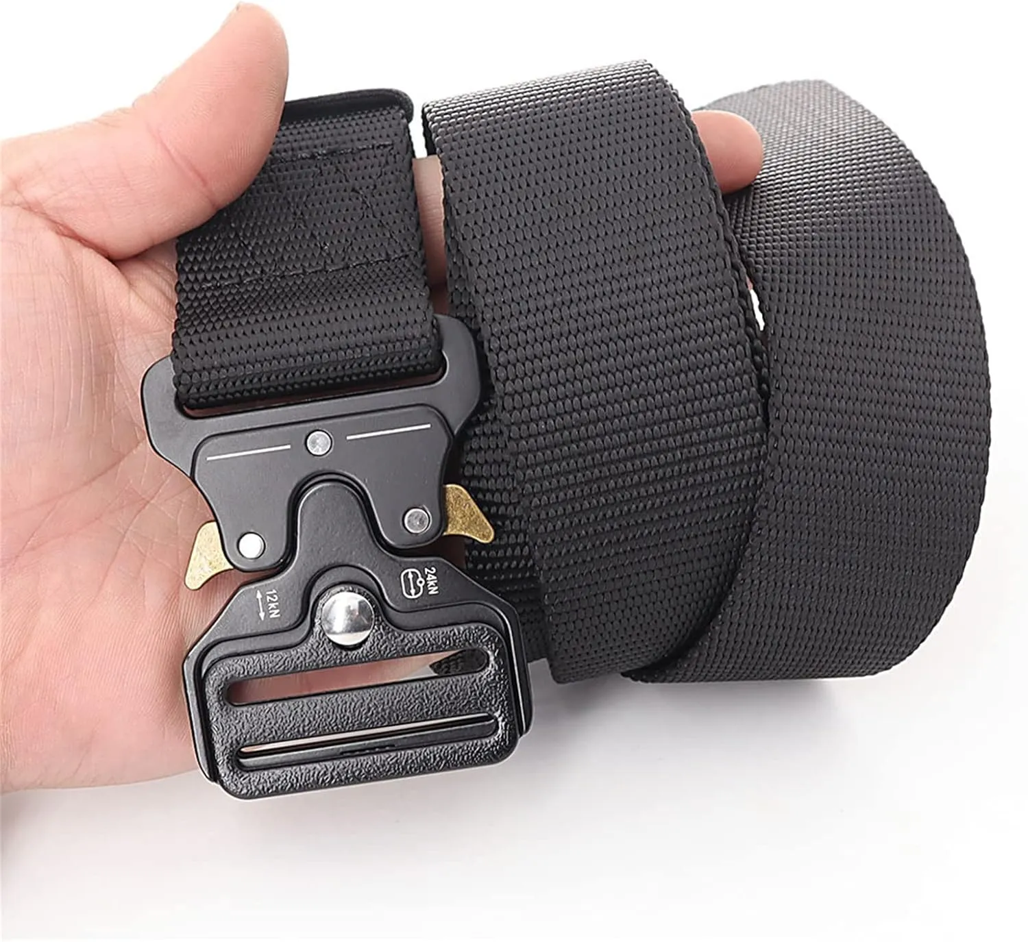 Tactical Belt, Belts Men Women, 1.5" Nylon Web Military Hiking Rigger Work Belt with Heavy Duty Quick Release Buckle, 2 Pack