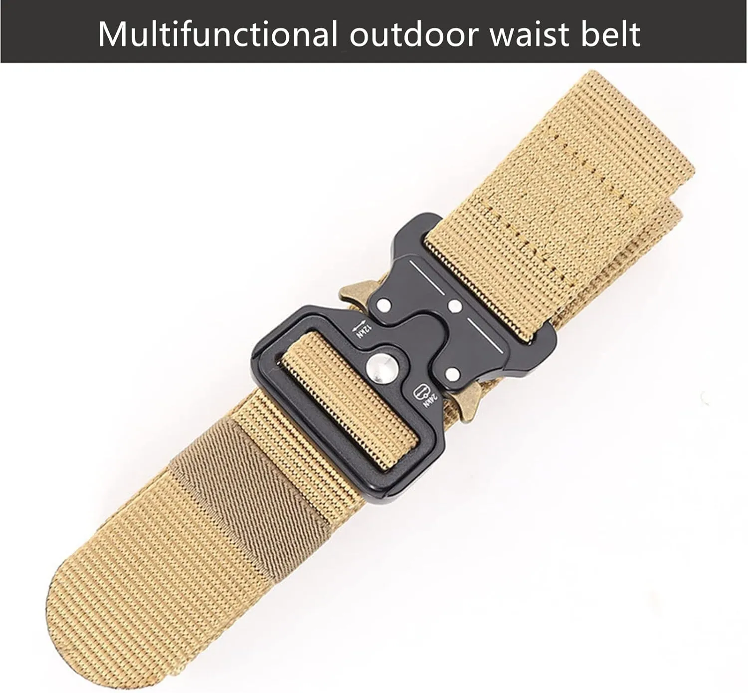 Tactical Belt, Belts Men Women, 1.5" Nylon Web Military Hiking Rigger Work Belt with Heavy Duty Quick Release Buckle, 2 Pack