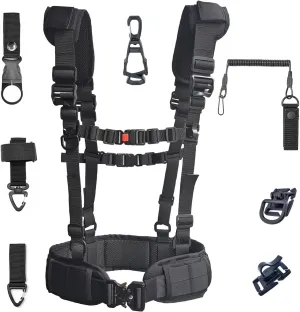 Tactical Belt combination with Rigger's Heavy Duty Belt Pad & Shoulder Strap Expedition full Kit 8 in 1