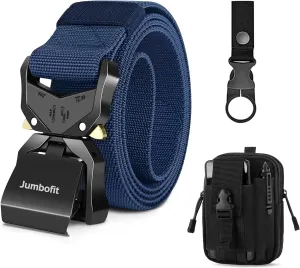Tactical Belt for Men and Women, Military Work Belt Nylon with Quick-Release Buckle, Gift with Molle Pouch & Clip