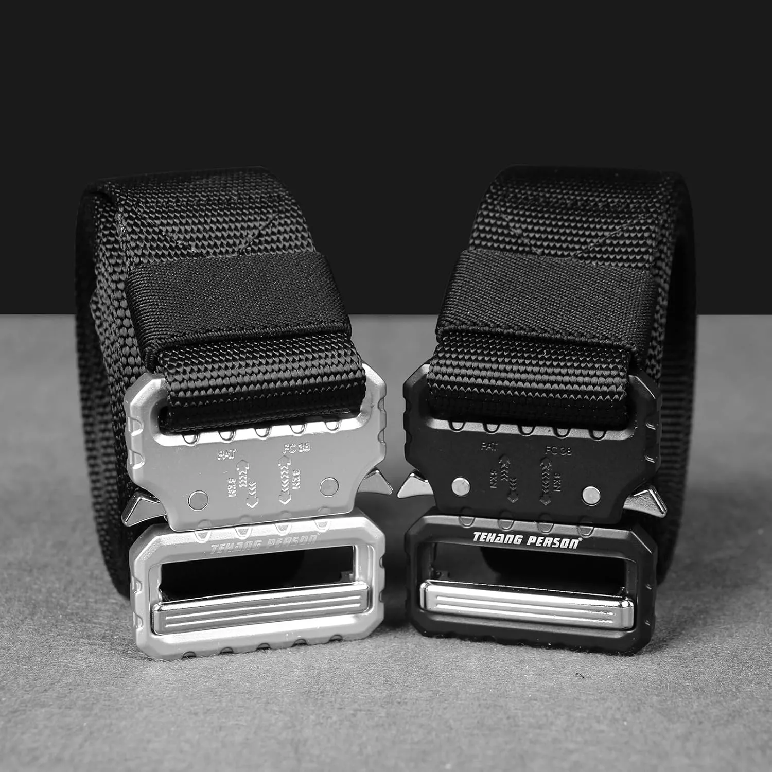 Tactical Belt, Men's Work Belt, Camping Hiking Heavy Duty Belt, Nylon Webbing Tool Belt with Quick Release Buckle