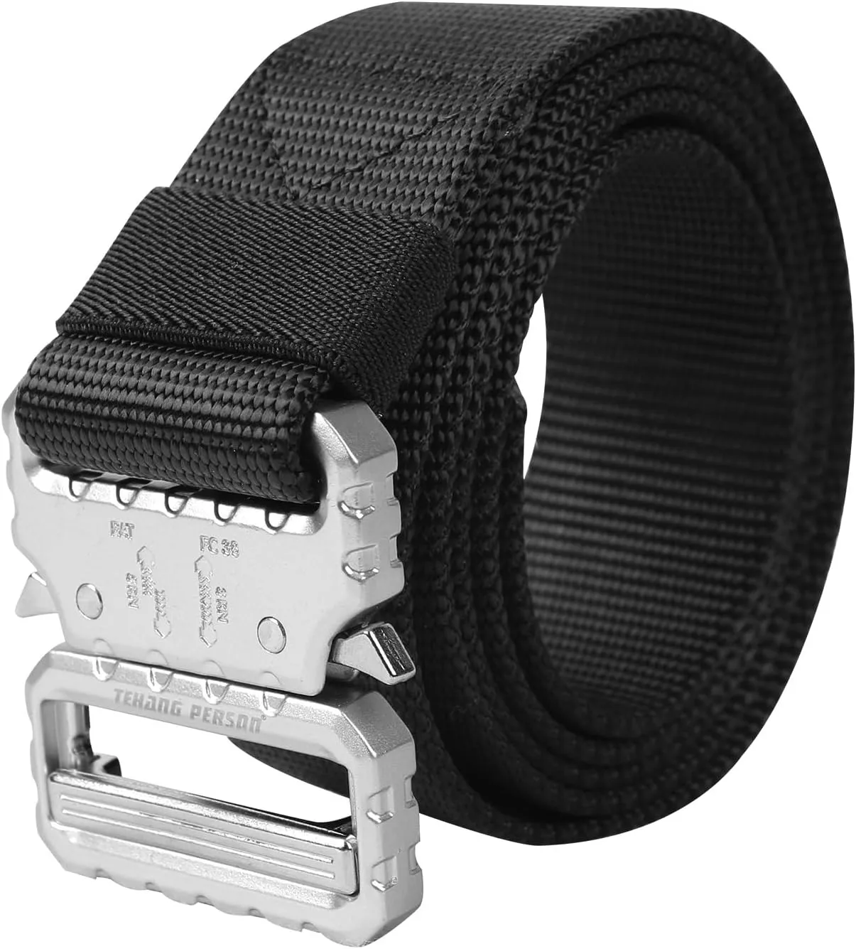 Tactical Belt, Men's Work Belt, Camping Hiking Heavy Duty Belt, Nylon Webbing Tool Belt with Quick Release Buckle