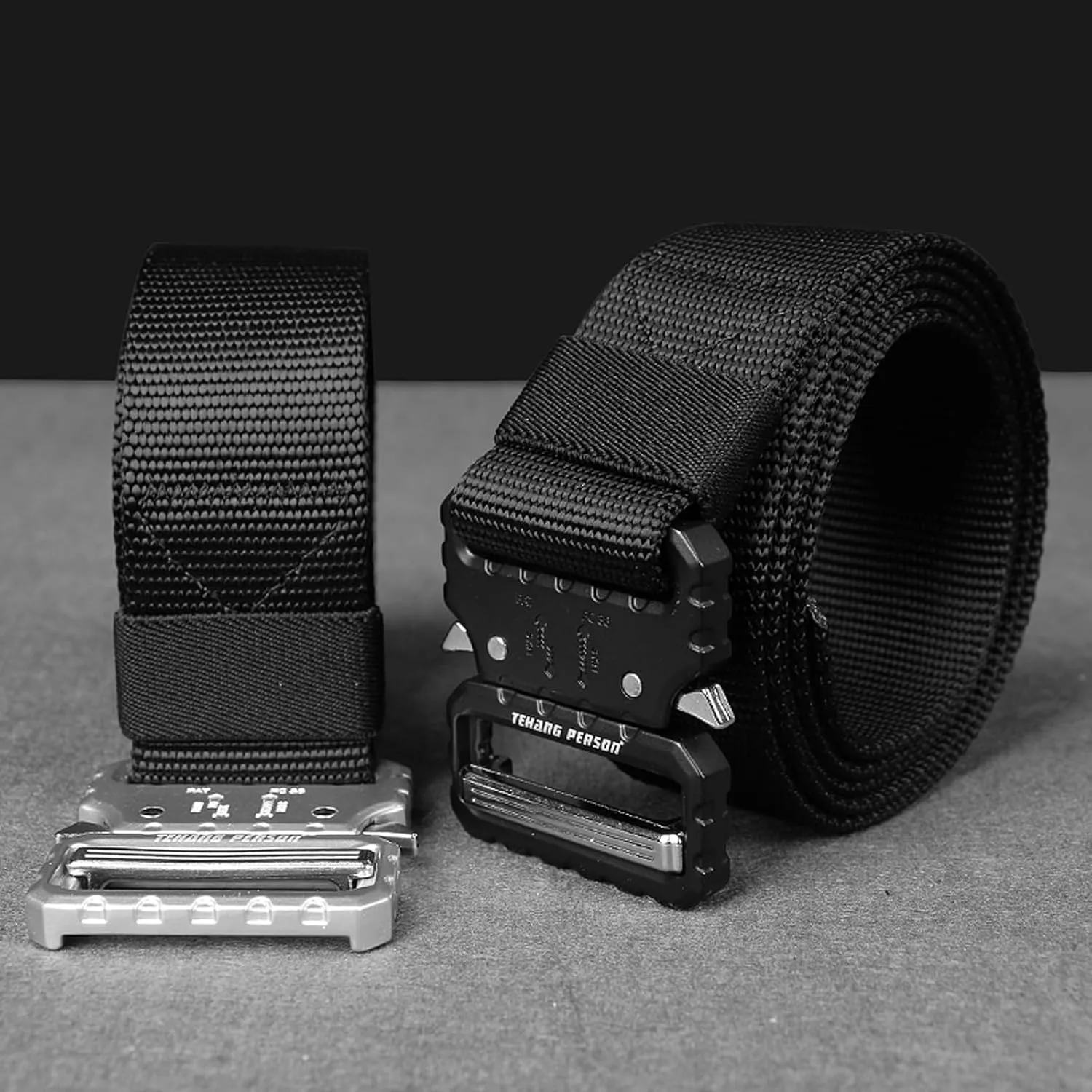 Tactical Belt, Men's Work Belt, Camping Hiking Heavy Duty Belt, Nylon Webbing Tool Belt with Quick Release Buckle