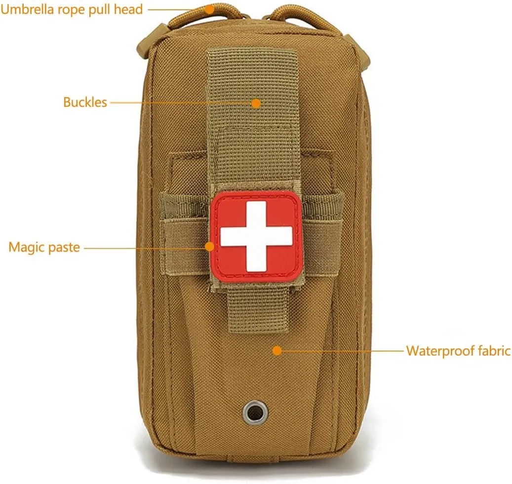 Tactical EMT Pouch Everyday Carry First Aid Pouch with Molle System Medical Pouch First Aid Pouch Survival Bag Include Cross Patch