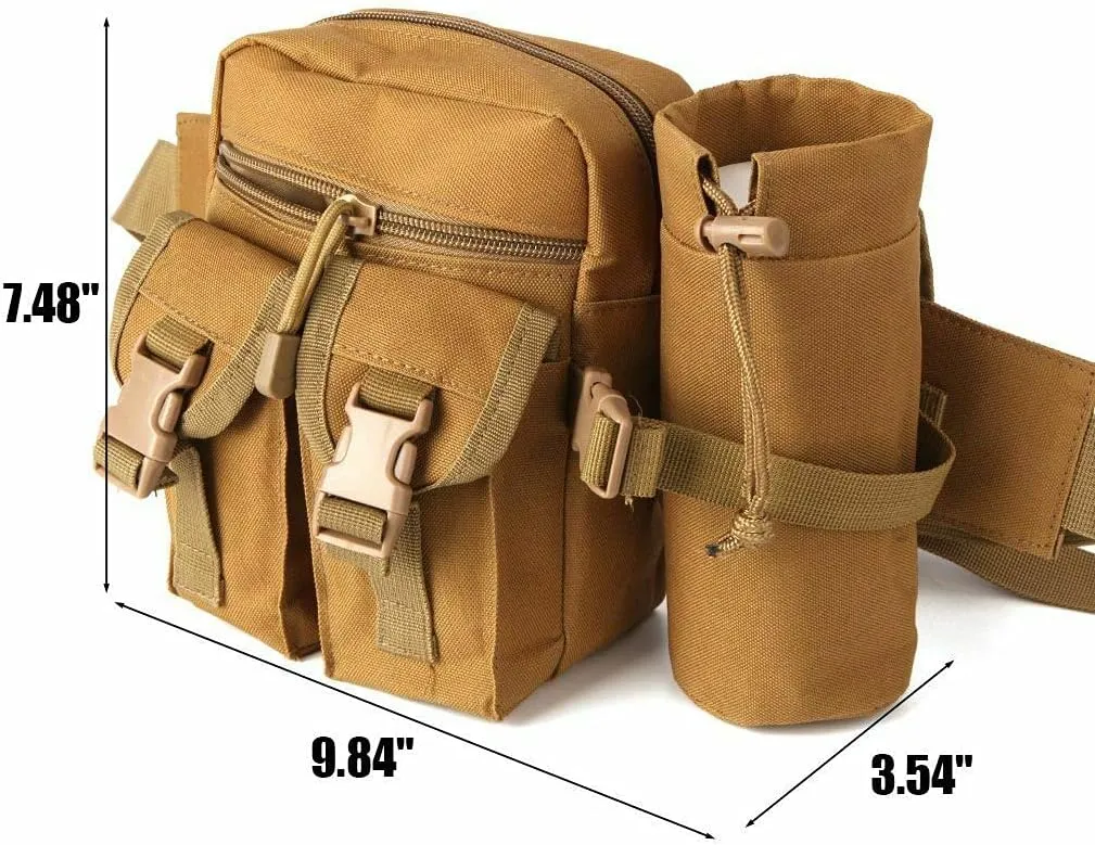Tactical Fanny Pack Bumbag Waist Bag Military Hip Belt Outdoor Hiking Fishing Suitable for Hiking Mountaineering Fishing (Camouflage)