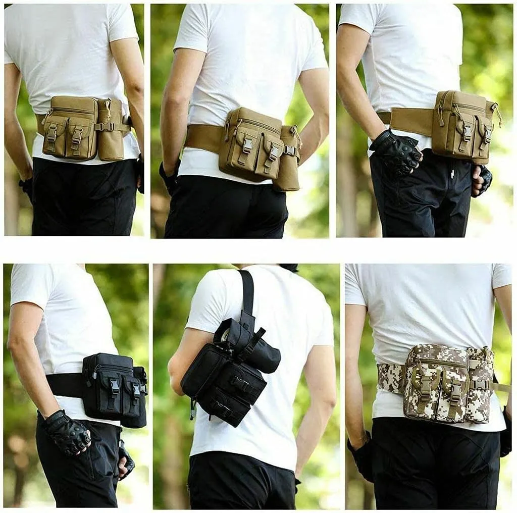 Tactical Fanny Pack Bumbag Waist Bag Military Hip Belt Outdoor Hiking Fishing Suitable for Hiking Mountaineering Fishing (Camouflage)
