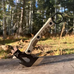 Tactical Hatchet - 9.5” Stainless Steel Full Tang Hatchet - Camping and Survival Tactical Kit Axe - Including Molle Clip, Kydex Sheath, Belt Mount, and Handle Clip with Emergency Whistle