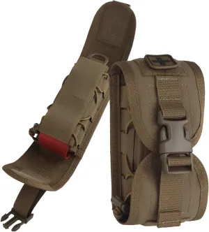 Tactical Med Pouch Emergency First Aid Kit, Multi-Purpose Molle Pouch Holder, Portable Multifunctional Medical Bag(Brown)