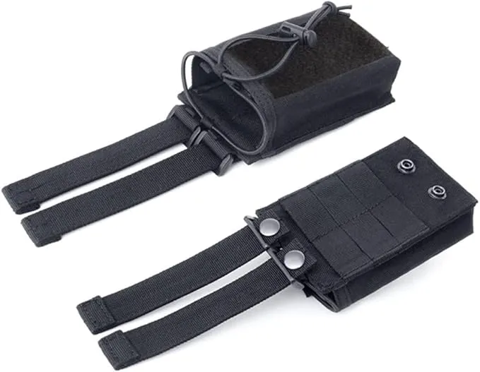 Tactical Radio Holder Molle Radio Pouch Case Heavy Duty Radios Holster Bag for Two Ways Walkie Talkies Adjustable Storage