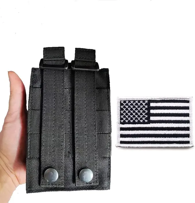 Tactical Radio Holder Molle Radio Pouch Case Heavy Duty Radios Holster Bag for Two Ways Walkie Talkies Adjustable Storage