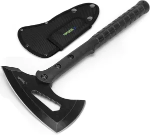Tactical Tomahawk, Throwing Axe with Sheath, Camping Hatchet with Spike, Nylon Fiber Handle for Outdoor Survival Hiking Camping