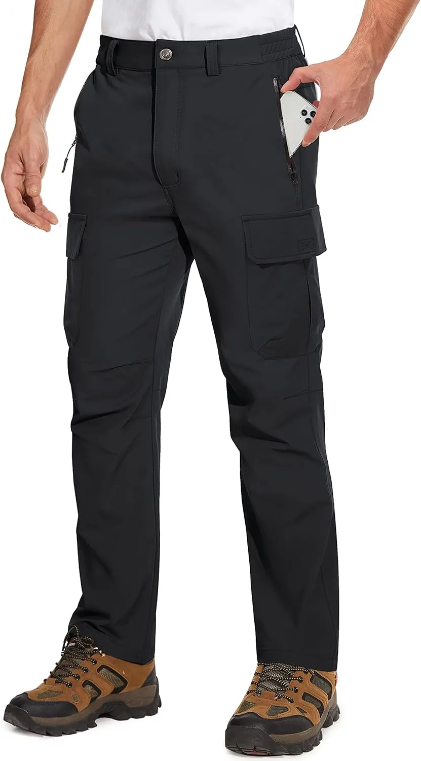 TACVASEN Men's Cargo Pants 5 Pockets Water Resistant Lightweight Quick Dry Ripstop Stretch Pants for Hiking Work Travel