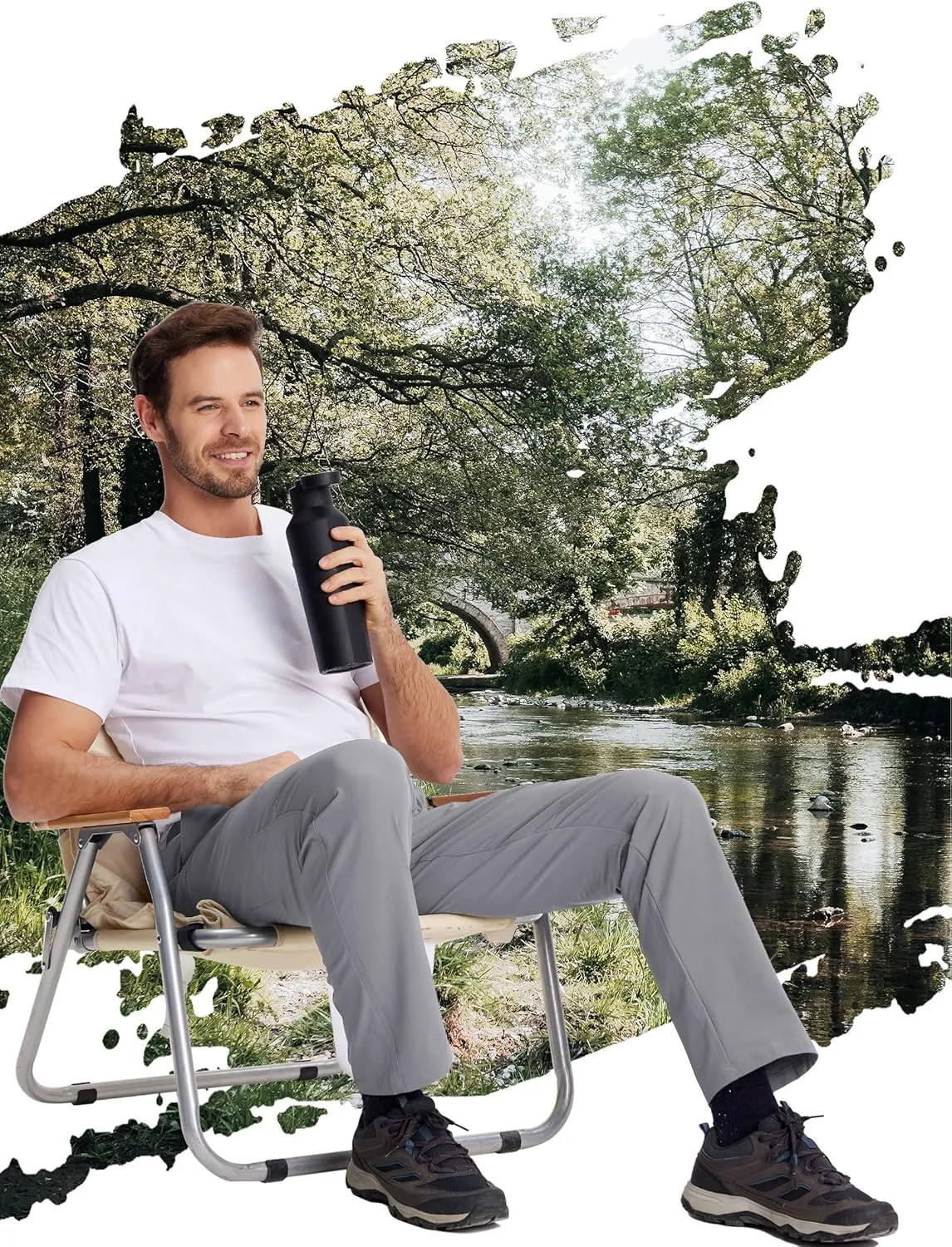 TACVASEN Men's Hiking Cargo Pants with 6 Pockets Lightweight Water Resistant Quick Dry Travel Work Pants Tactical Outdoor