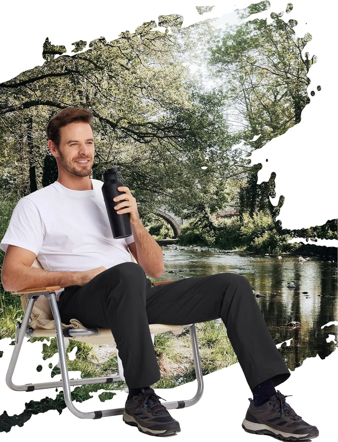 TACVASEN Men's Hiking Cargo Pants with 6 Pockets Lightweight Water Resistant Quick Dry Travel Work Pants Tactical Outdoor