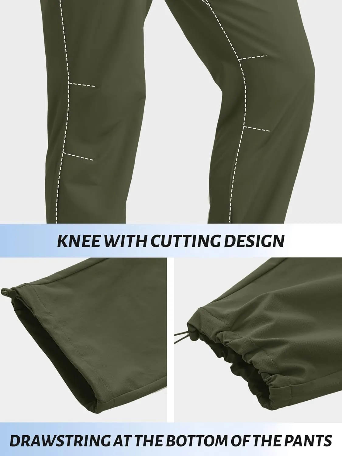TACVASEN Men's Hiking Pants Lightweight Quick Dry Ripstop Water Resistant Stretchy Work Pants for Climbing Travel Casual