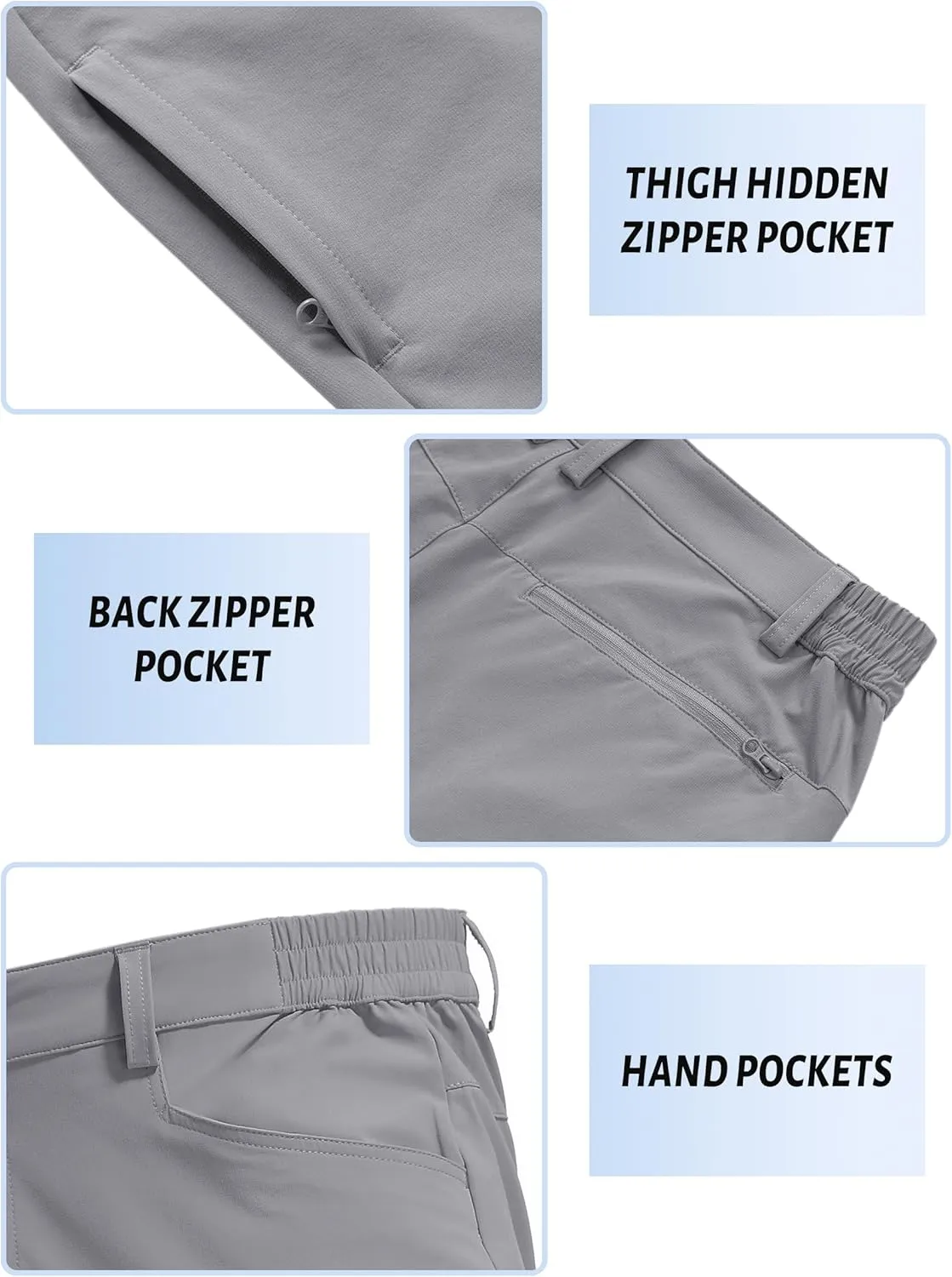 TACVASEN Men's Hiking Pants Lightweight Quick Dry Ripstop Water Resistant Stretchy Work Pants for Climbing Travel Casual