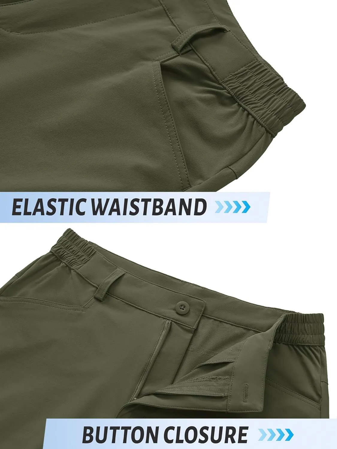 TACVASEN Men's Hiking Pants Lightweight Quick Dry Ripstop Water Resistant Stretchy Work Pants for Climbing Travel Casual
