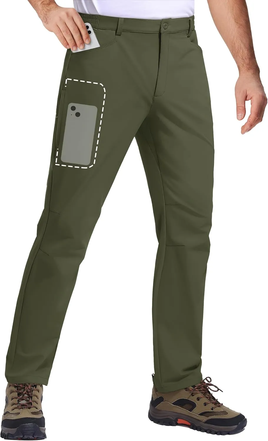 TACVASEN Men's Hiking Pants Lightweight Quick Dry Ripstop Water Resistant Stretchy Work Pants for Climbing Travel Casual