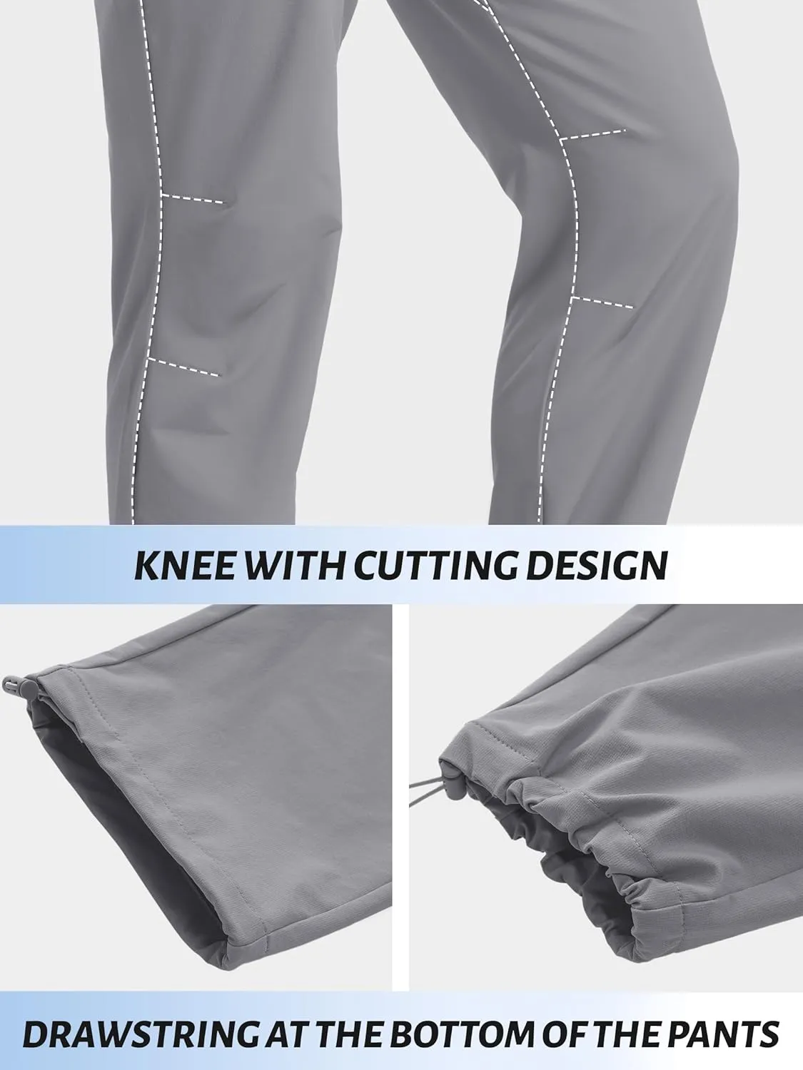 TACVASEN Men's Hiking Pants Lightweight Quick Dry Ripstop Water Resistant Stretchy Work Pants for Climbing Travel Casual