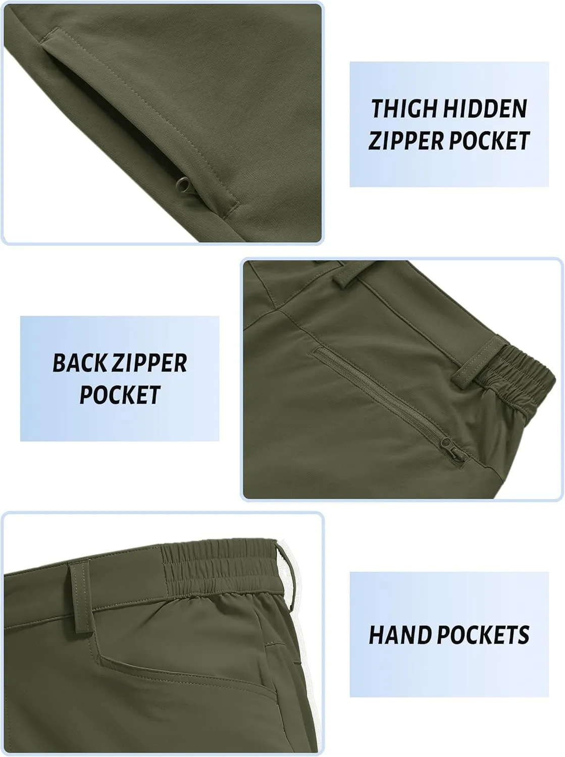 TACVASEN Men's Hiking Pants Lightweight Quick Dry Ripstop Water Resistant Stretchy Work Pants for Climbing Travel Casual