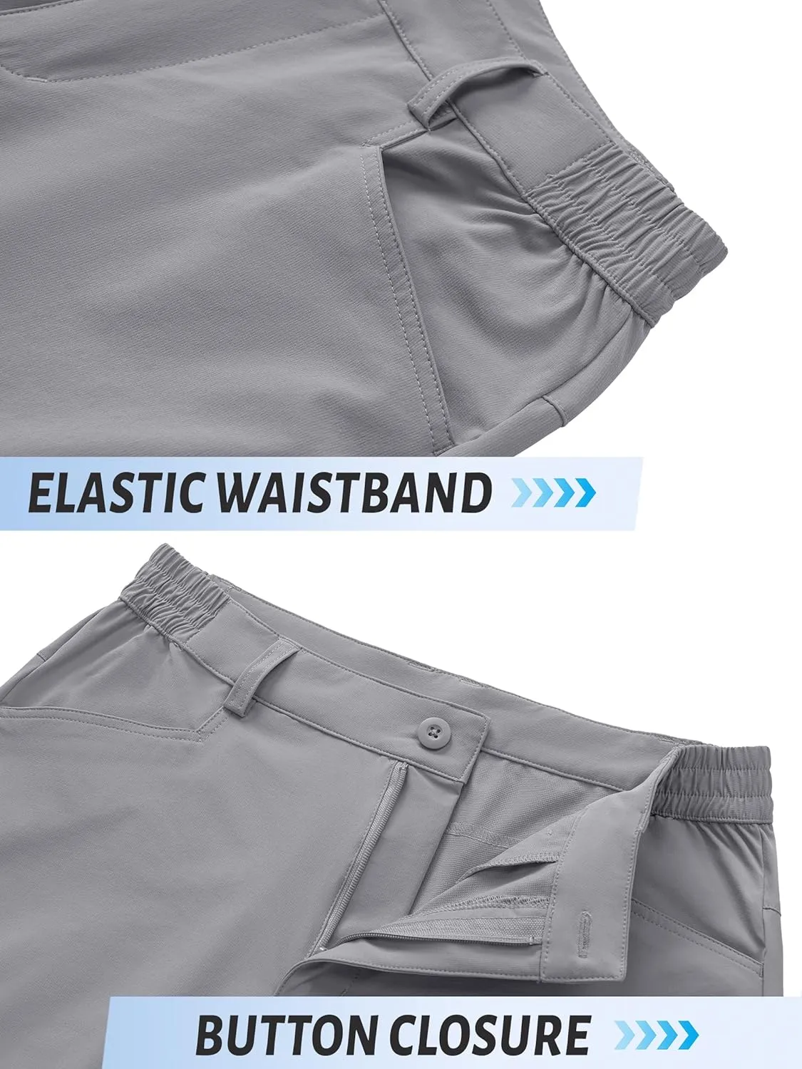 TACVASEN Men's Hiking Pants Lightweight Quick Dry Ripstop Water Resistant Stretchy Work Pants for Climbing Travel Casual