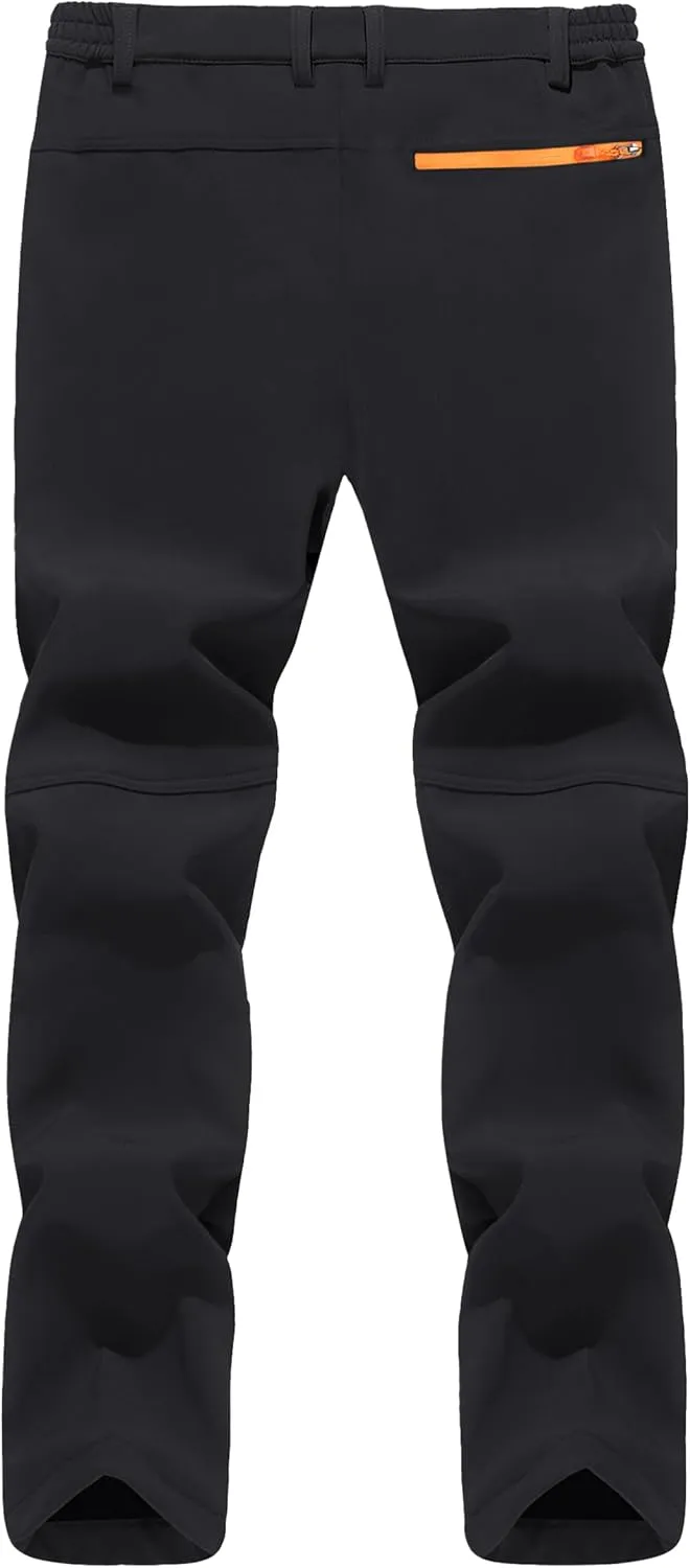 TACVASEN Men's Snow Ski Pants Fleece Lined Winter Hiking Pants Water Resistant Insulated Snowboard Work Outdoor