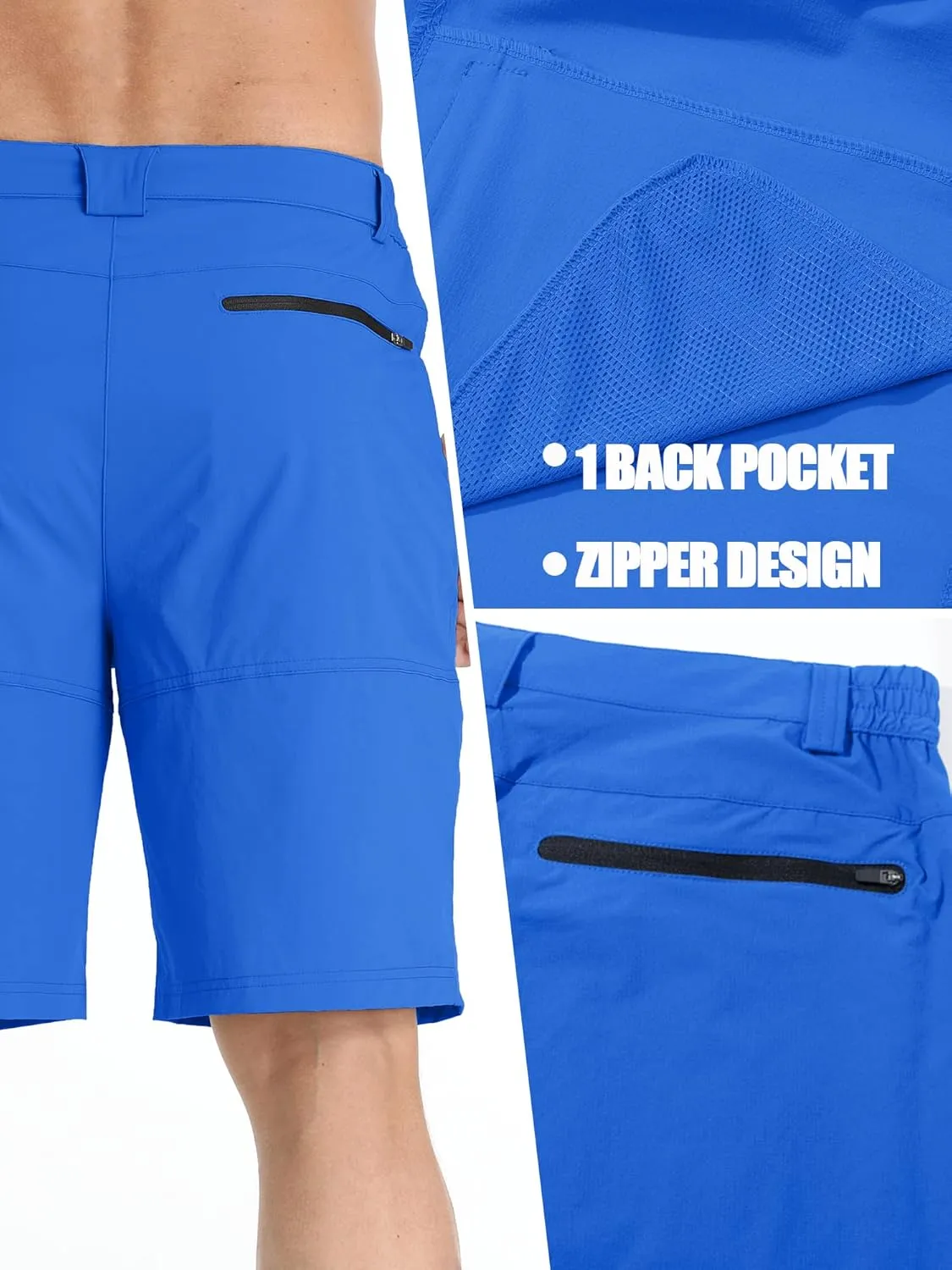 TACVASEN Men's Summer Outdoor Shorts Quick Dry Cargo Casual Work Hiking Shorts (NO Belt)