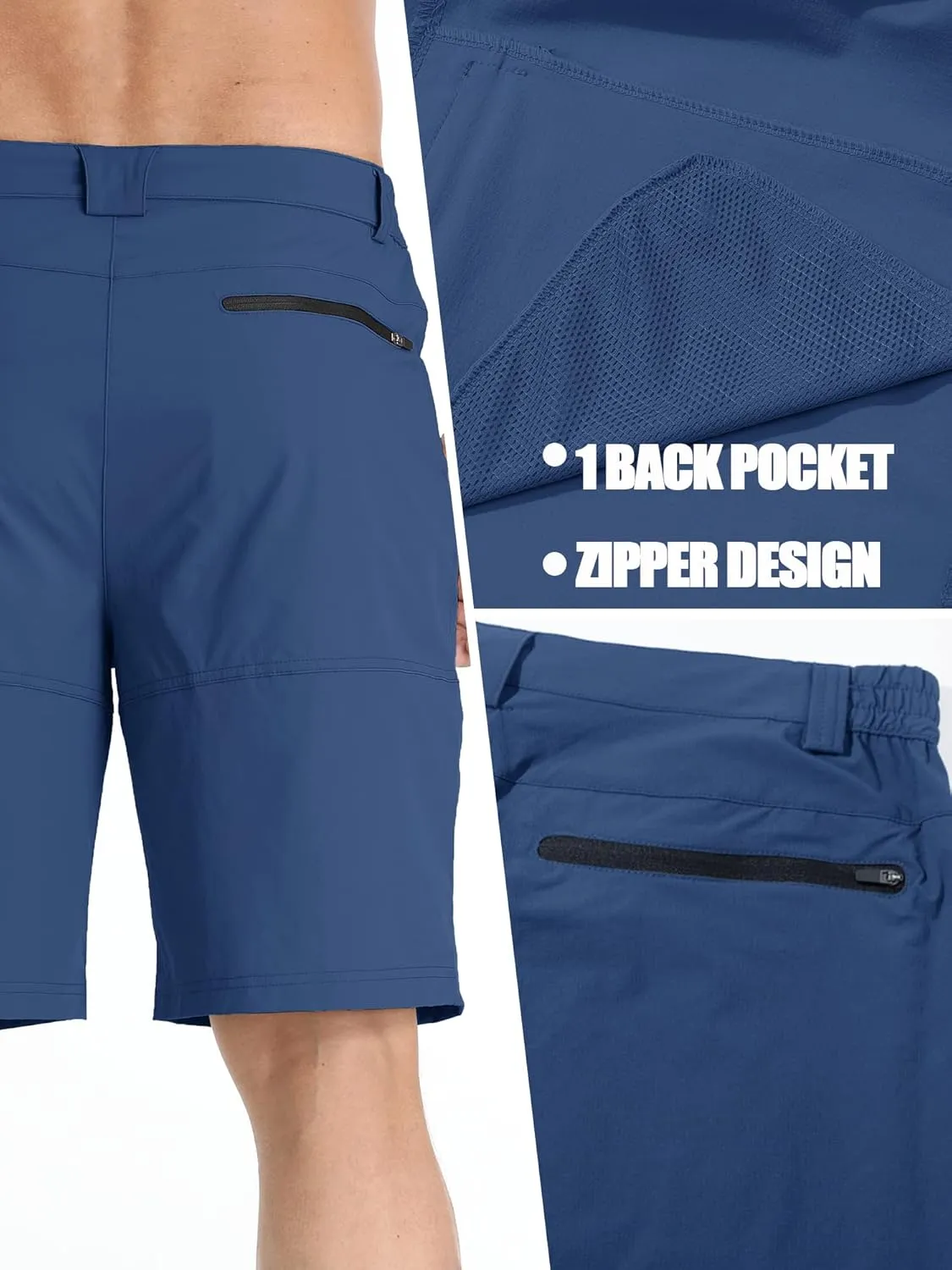 TACVASEN Men's Summer Outdoor Shorts Quick Dry Cargo Casual Work Hiking Shorts (NO Belt)