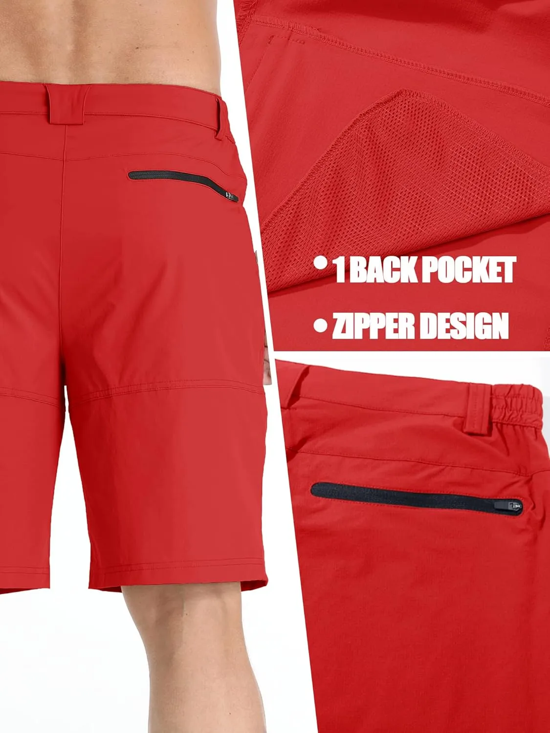 TACVASEN Men's Summer Outdoor Shorts Quick Dry Cargo Casual Work Hiking Shorts (NO Belt)