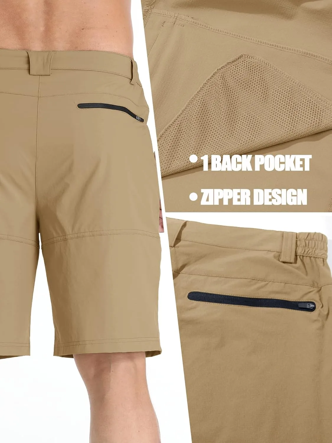 TACVASEN Men's Summer Outdoor Shorts Quick Dry Cargo Casual Work Hiking Shorts (NO Belt)