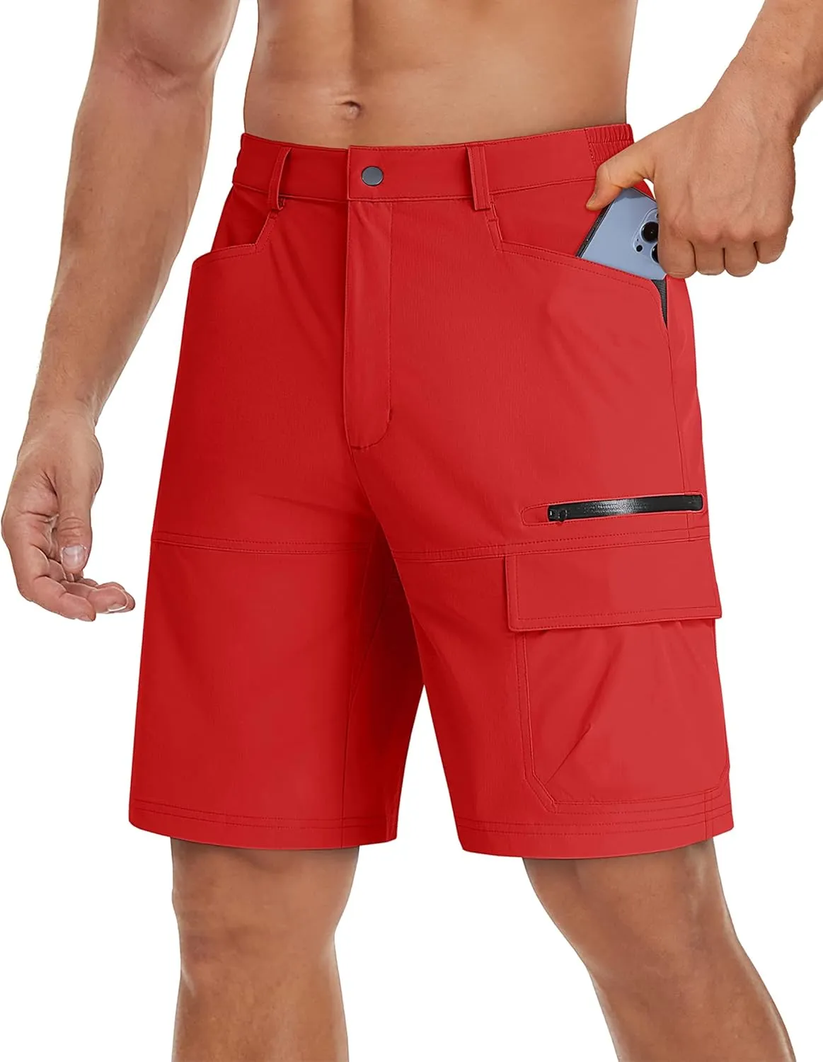 TACVASEN Men's Summer Outdoor Shorts Quick Dry Cargo Casual Work Hiking Shorts (NO Belt)